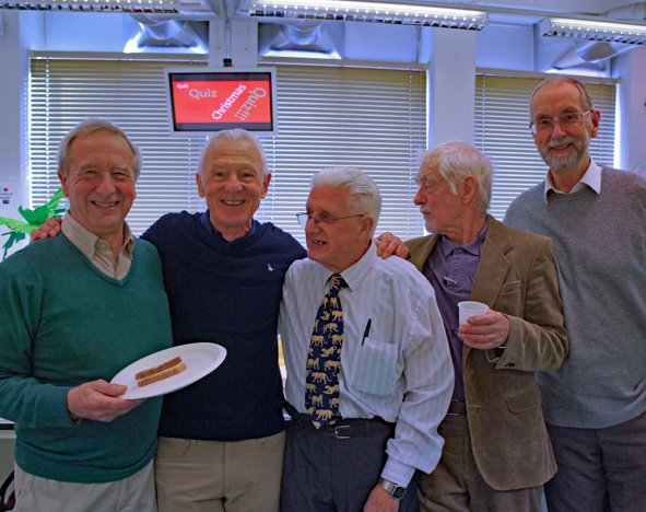 John Johnson, second from the left, and colleagues at the the Xmas Party in 2017