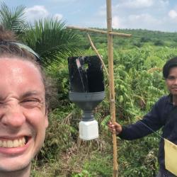 Yan and me collecting the final sticky trap of my PhD. In total, we have set more than 1000 of these traps.