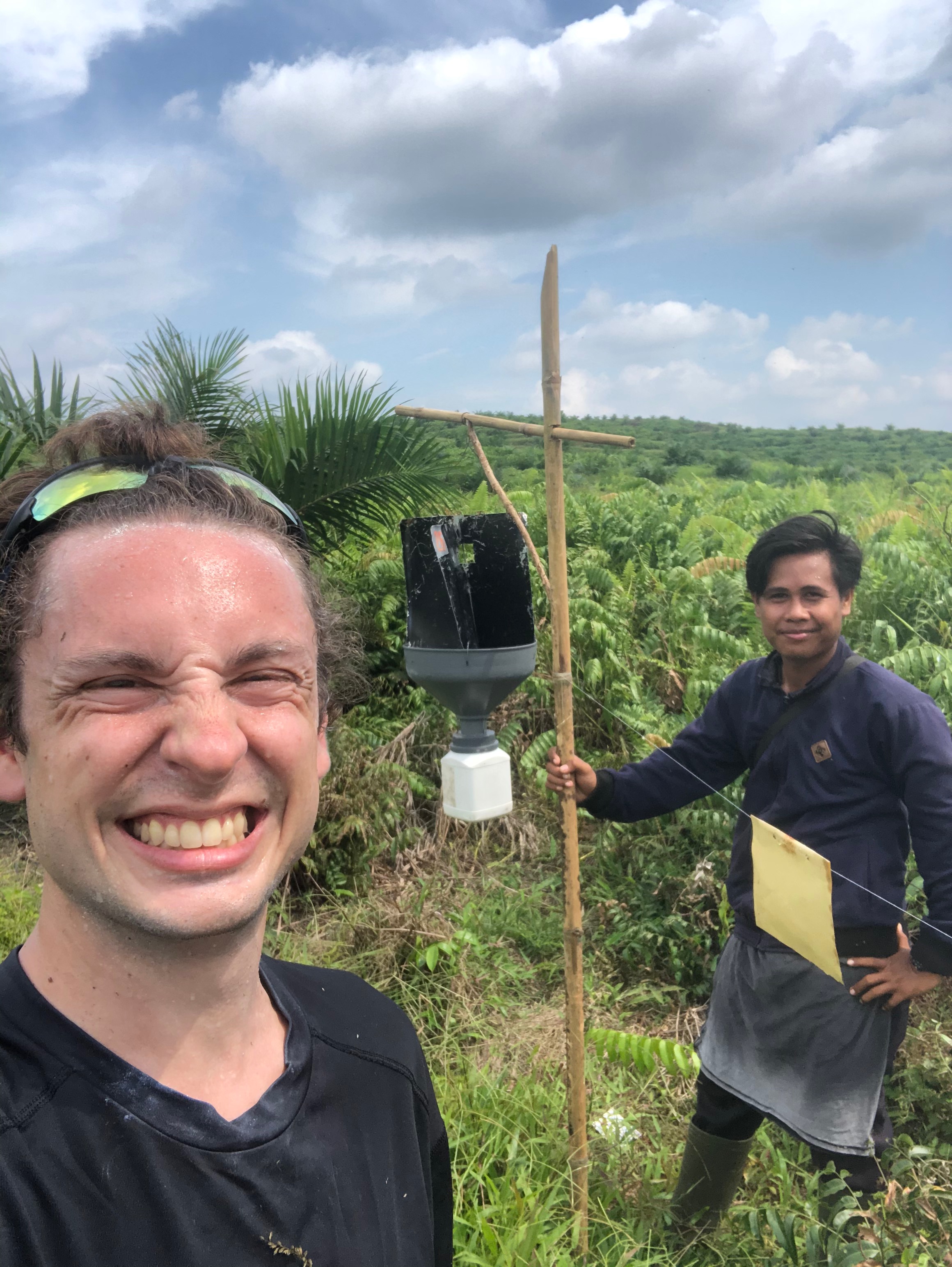 Yan and me collecting the final sticky trap of my PhD. In total, we have set more than 1000 of these traps. Yan and me collecting the final sticky trap of my PhD. In total, we have set more than 1000 of these traps.