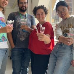 Professor Adria LeBoeuf and Lab Group with their collected flying ants