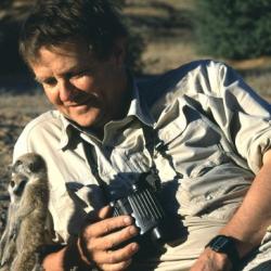 Professor Tim Clutton-Brock with meerkats