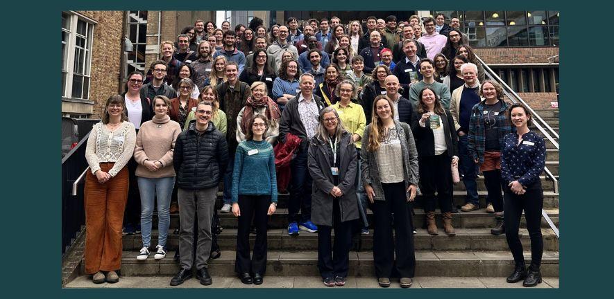 Attendees at the 2025 Bumblebee Working Group stand on the steps of the Zoology Museum in Cambridge for a group photo. Attendees at the 2025 Bumblebee Working Group stand on the steps of the Zoology Museum in Cambridge for a group photo.