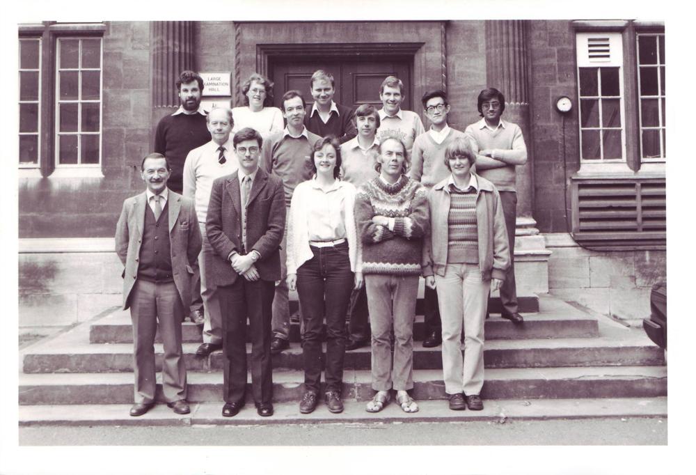 Godwin Lab 1984, a young Richard Preece can be seen top left Group of Academics in 1984, members of the Godwin Lab